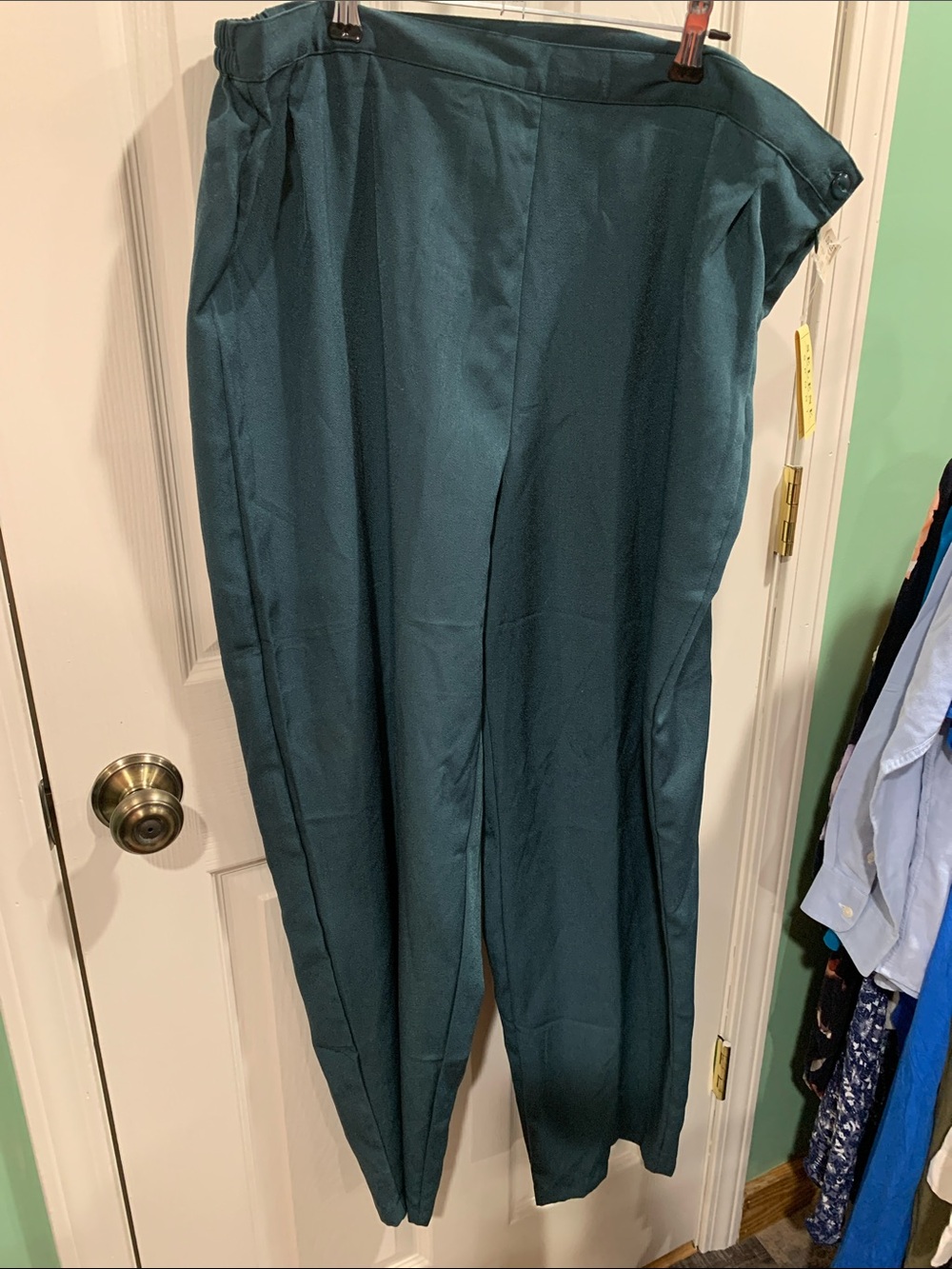 Selene Sport Teal High-Waist Wide-Leg Trousers